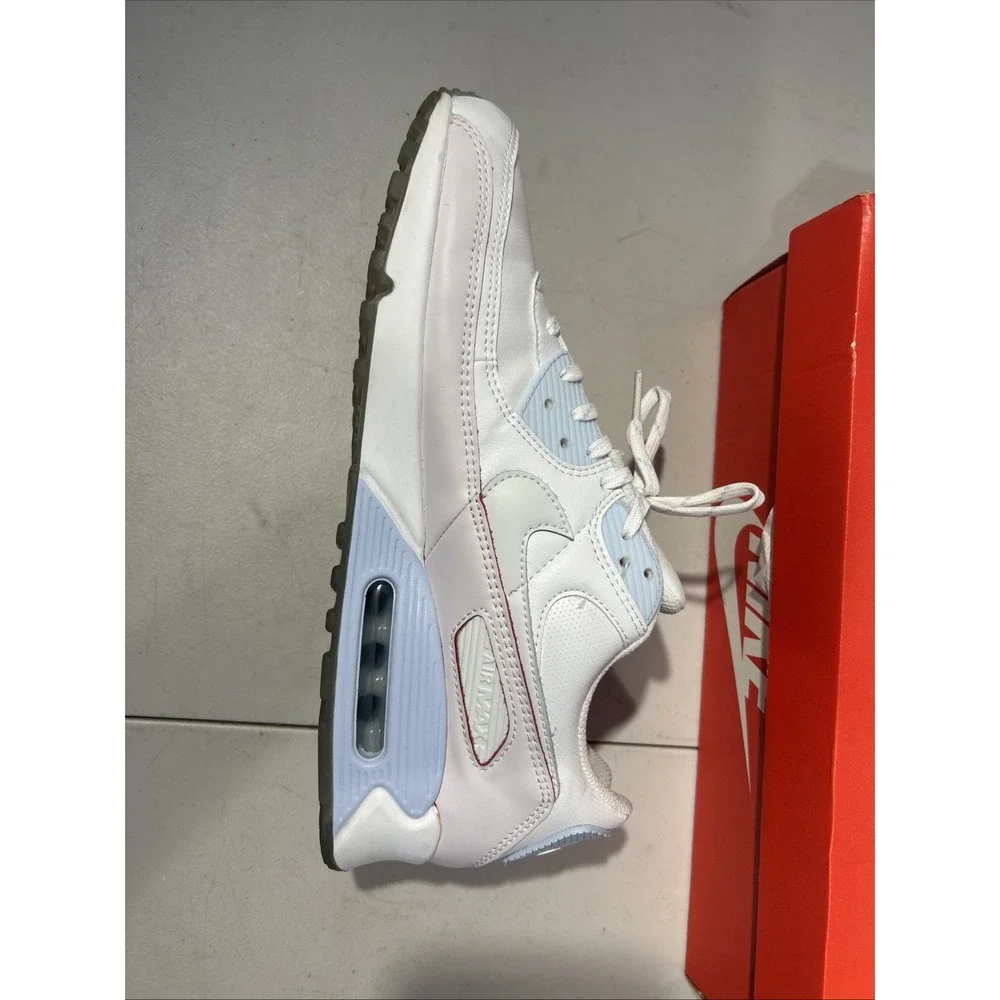 Nike Air Max 90 DIY Flare CW5569-100 - White Hydrogen Blue Bright Crimson 12 US